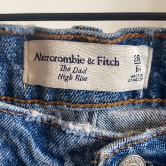 Abercrombie & Fitch Women's Denim The Dad High Rise Distressed Jeans sz 6 Short - Picture 6 of 9